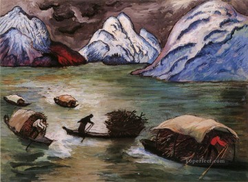 boating Marianne von Werefkin boats Oil Paintings